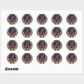 Rozen Navy Stripes en Gold Monogram Stickers (Vel)