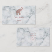 rozen olifant op marmer visitekaartje (Voorkant / Achterkant)