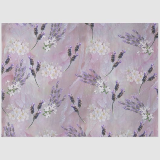 Rozen ondergrondse druppeltjes met lavendel tissuepapier (Voorkant)