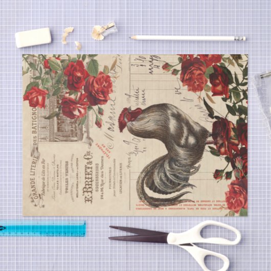 Rozen ontkoppeling Ephemera Tissu Tissuepapier (Craft)