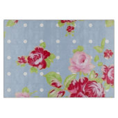 Rozen op blauwe glazen snijplanken (Voorkant)