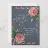 rozen op de bruiloft van het bord kaart (Achterkant)