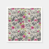 Rozen op dierpatronen servet (Voorkant)