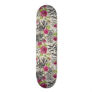 Rozen op dierpatronen skateboard