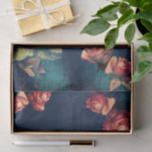  Rozen op donkere ephemera-weefselpapier Tissuepapier (Geschenk)