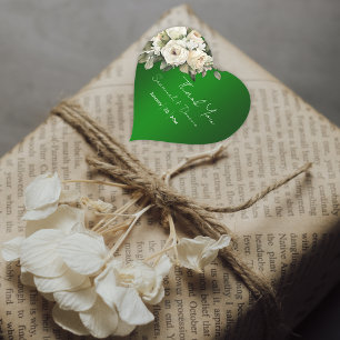Rozen op Emerald Boho bruiloft Hart Sticker