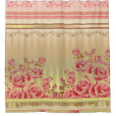 ROZEN OP GOLD ~ Shower Curtain Douchegordijn (Voorkant)
