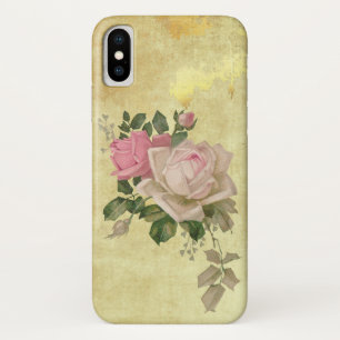 Rozen op goud iPhone X Hoesje