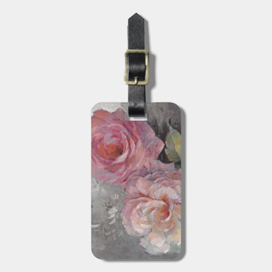 Rozen op grijs bagagelabel (Voorkant verticaal)