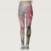 Rozen op grijs leggings (Voorkant)