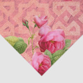 Rozen op het  Antiek roze Marokkaanse patroon Tissuepapier (Detail)
