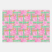 Rozen op het patroon met spelden - roze inpakpapier vel (Voorkant)