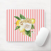 Rozen op koraalstrepen muismat (Met muis)