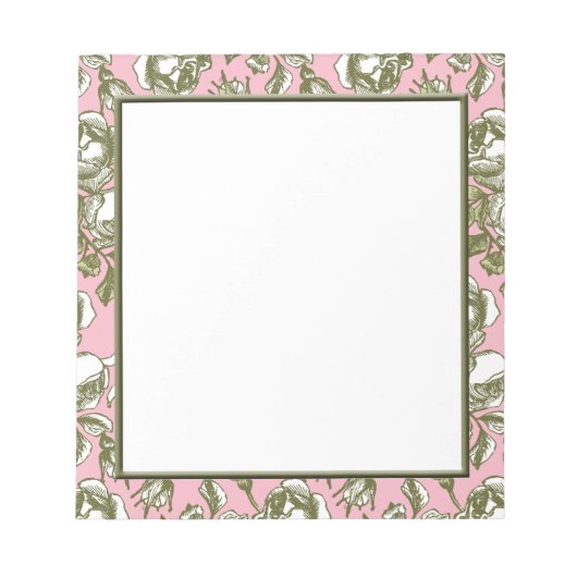  Rozen op lichtroze Notitieblok (Voorkant)