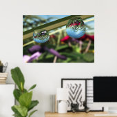 Rozen op regendruppels poster (Thuiskantoor)