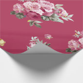 Rozen op roze Cadeaupapier (Hoek)