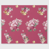 Rozen op roze Cadeaupapier (Vlak)