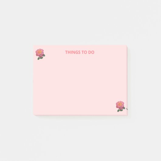 Rozen op roze dingen om te doen post-it® notes (Voorkant)