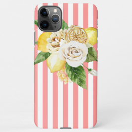 Rozen op roze strepen iPhone 11Pro max hoesje
