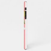 Rozen op roze strepen iPhone hoesje (Linkerkant)