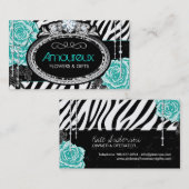  Rozen op Zebra Visitekaartjes (Voorkant / Achterkant)