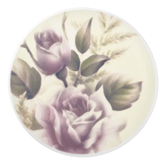 Rozen Oude Glamor Aangepaste Chic Elegant Keramische Knop (Voorkant)