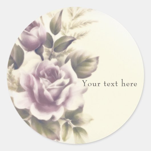 Rozen Oude Glamour Custom Party Favor Ronde Sticker (Voorkant)