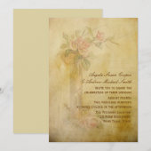 Rozen Parchment Wedding Kaart (Voorkant / Achterkant)