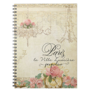 Rozen Paris Chandelier Elegant Script Name Notitieboek