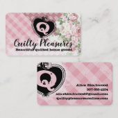  rozen patchwork quilt quilt seamstress visitekaartje (Voorkant / Achterkant)