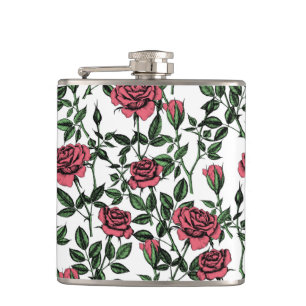 Rozen patroon heupfles