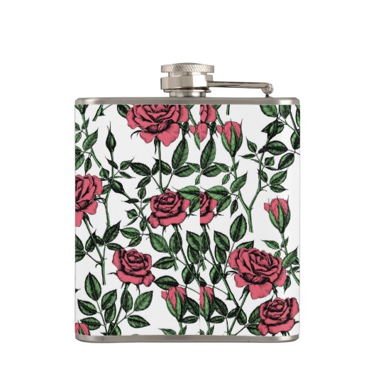 Rozen patroon heupfles (Achterkant)