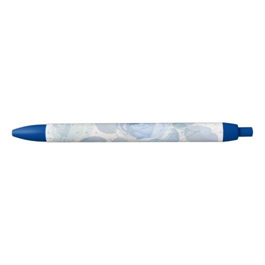 Rozen patroon luxe blauwe inkt pen (Voorkant)