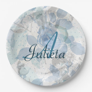 Rozen patroon luxeontwerp Monogram Papieren Bordje