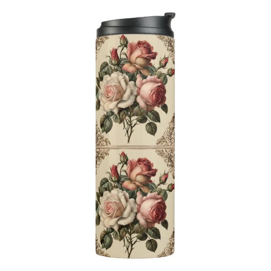  Rozen Patterns Victoriaans stijl Thermosbeker (Gedraaid links)