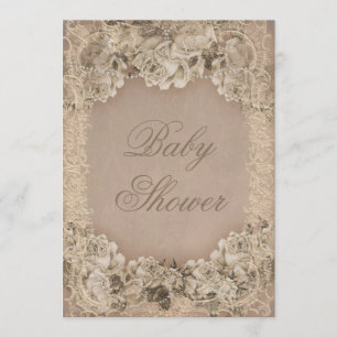  Rozen Pearls en Baby shower van kant Kaart