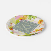 Rozen Peonies 80th Birthday Party Paper Bord (Gekanteld)