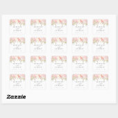 Rozen Peony Blush Pink Weddenschap Vierkante Sticker (Vel)