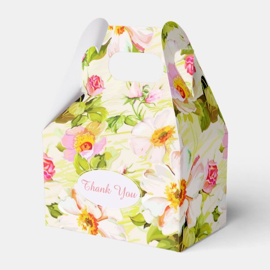 Rozen Pioenen 70e Verjaardag Dank u Favor Box Bedankdoosjes (Achterkant)