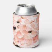 Rozen, pioenen en bladeren, waterverf. blikjeskoeler (Blikje Voorkant)