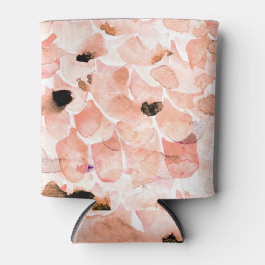 Rozen, pioenen en bladeren, waterverf. blikjeskoeler (Voorkant)