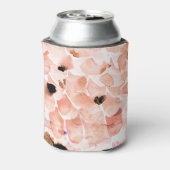 Rozen, pioenen en bladeren, waterverf. blikjeskoeler (Blikje Achterkant)