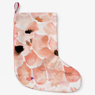 Rozen, pioenen en bladeren, waterverf. kleine kerstsok