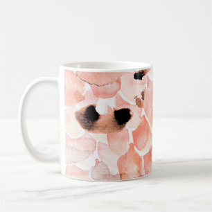 Rozen, pioenen en bladeren, waterverf. koffiemok