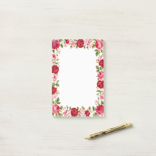 Rozen Post-it® Notes (Op bureau)