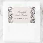 Rozen rand roze bruiloft stickers (Tas)