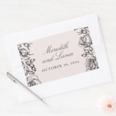 Rozen rand roze bruiloft stickers (Envelop)