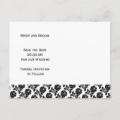 Rozen rand zwart wit bruiloft Save the Date Aankondigingskaart (Achterkant)
