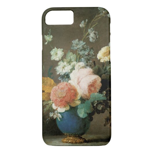 Rozen, Ranunculus en andere bloemen in een blauwe  Case-Mate iPhone Case (Achterkant)