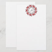 Rozen ring Gepersonaliseerd Monogram Initiaal Briefpapier (Voorkant / Achterkant)